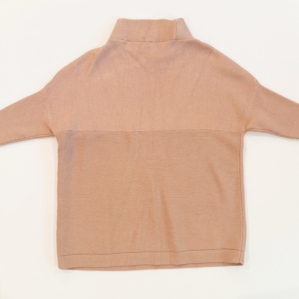 Women’s Turtleneck Batwing Sleeve Oversized Ribbed Knit Tunic Sweater - Picture 8 of 13